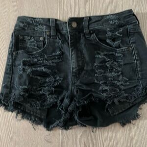 American Eagle Black Vintage High-Rise Festival Shorts
